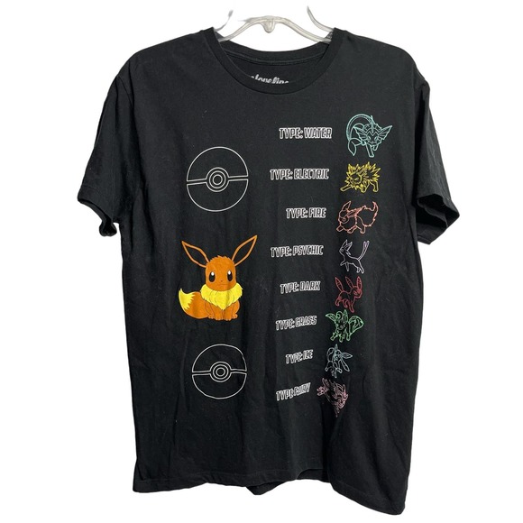 Pokémon We Love Fine Shirt Mens Size Large Short Sleeve Eevee Pokémon - Picture 1 of 4